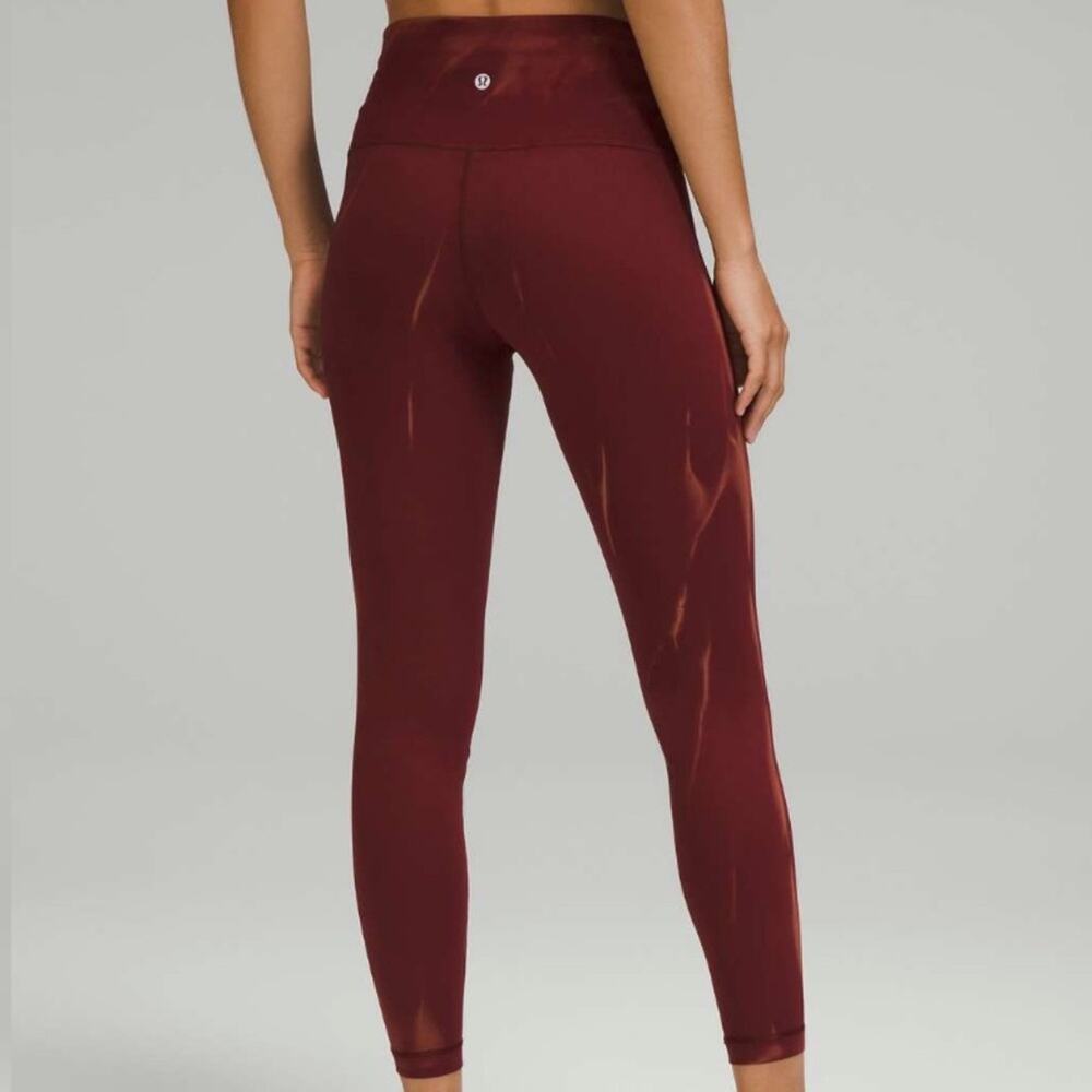 Lululemon Wunder Train High-Rise Tight Leggings 25" Sun Bleached Wash Red Merlot